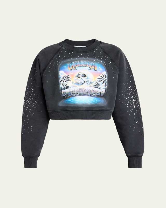 La Premonition Hotfix Printed Cropped Sweatshirt